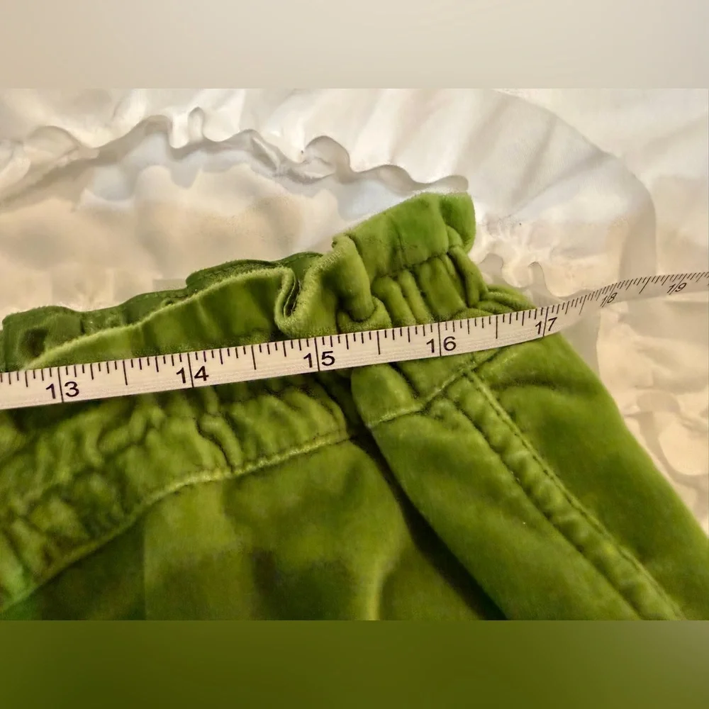 J Crew Green Cotton Velvet and Satin Drawstring Pants Size XL